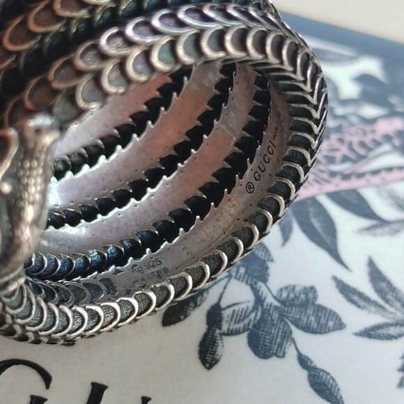 Gucci Garden Snake Wrap ring 925 Sterling Silver size US 7.5 - Picture 12 of 15